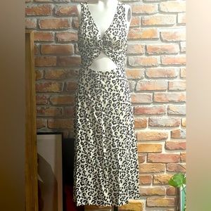 LEITH cheetah print cutout dress